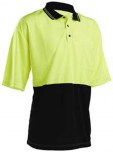 Hi-Vis Polo Shirt  Lime Yellow/Navy  Large
